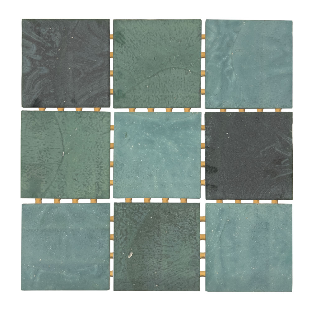 Mosaico Mezcla Bali Verde — Colección Oasis Stone 10x10